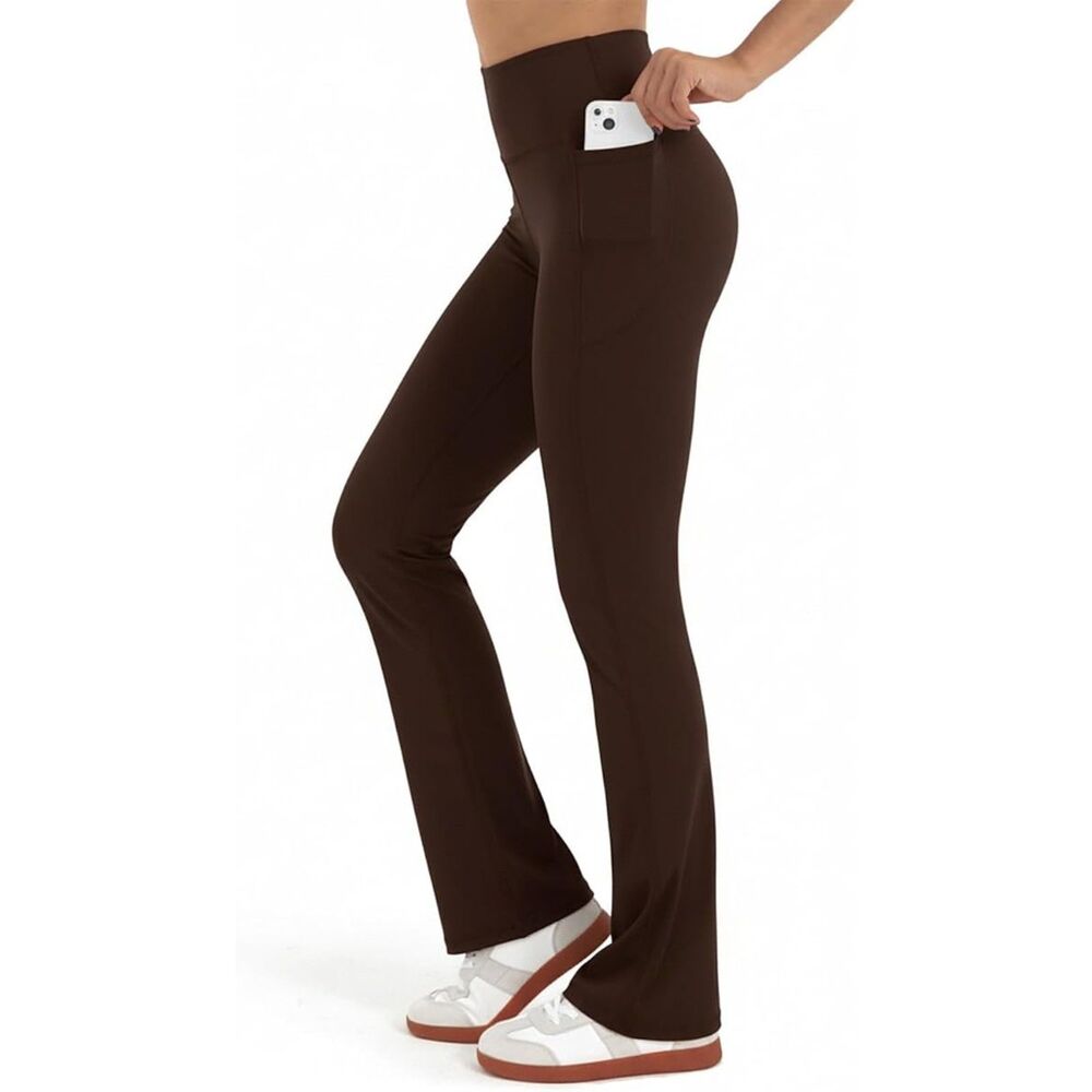 Zylioo Tall Size L Brown Yoga Leggings Pockets NWT